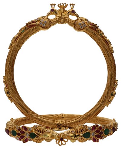 Bangles & Kadas in 22KT gold by Shree Omkar Jewellers, design 3