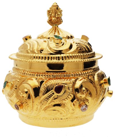 Kum Kum Boxes & Tiger Nails in 22KT gold by Shree Omkar Jewellers, design 3