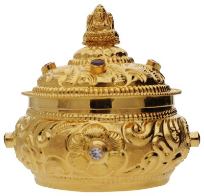 Kum Kum Boxes & Tiger Nails in 22KT gold by Shree Omkar Jewellers, design 4
