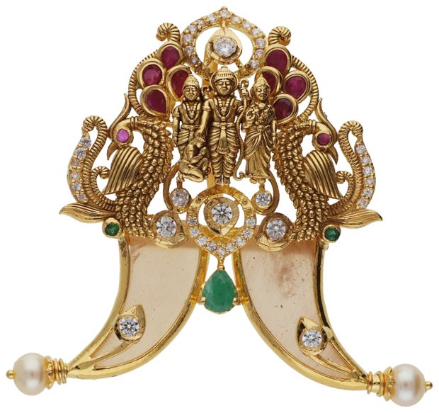 Kum Kum Boxes & Tiger Nails in 22KT gold by Shree Omkar Jewellers, design 6