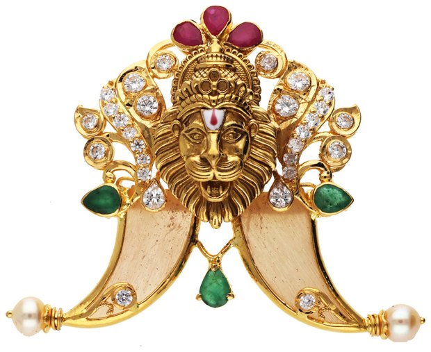 Kum Kum Boxes & Tiger Nails in 22KT gold by Shree Omkar Jewellers, design 7