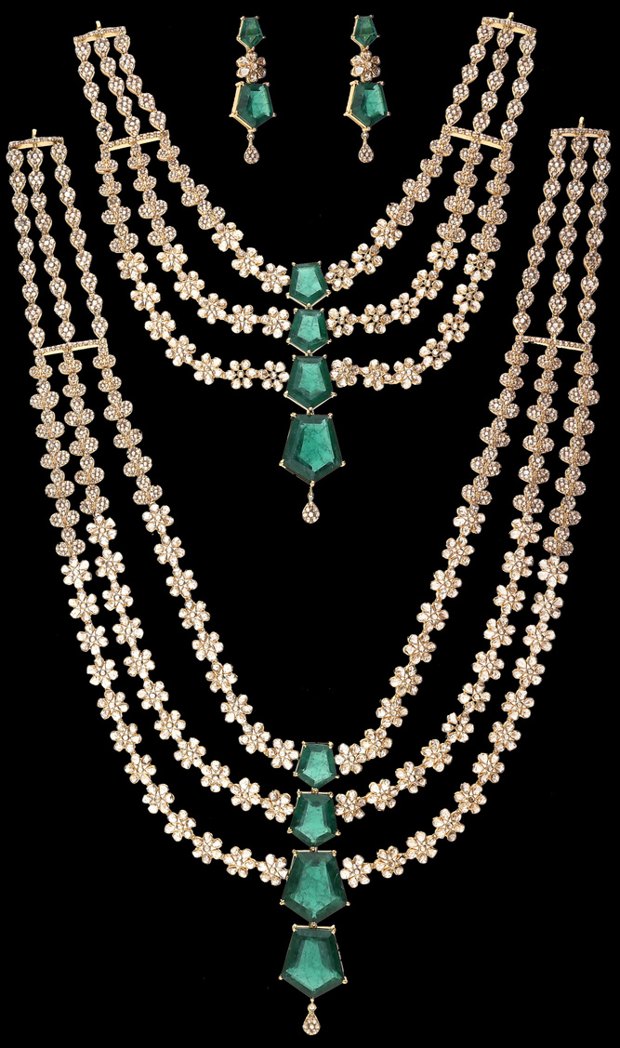 Uncut Diamond Polki & Chakri in 22KT gold by Shree Omkar Jewellers, design 1