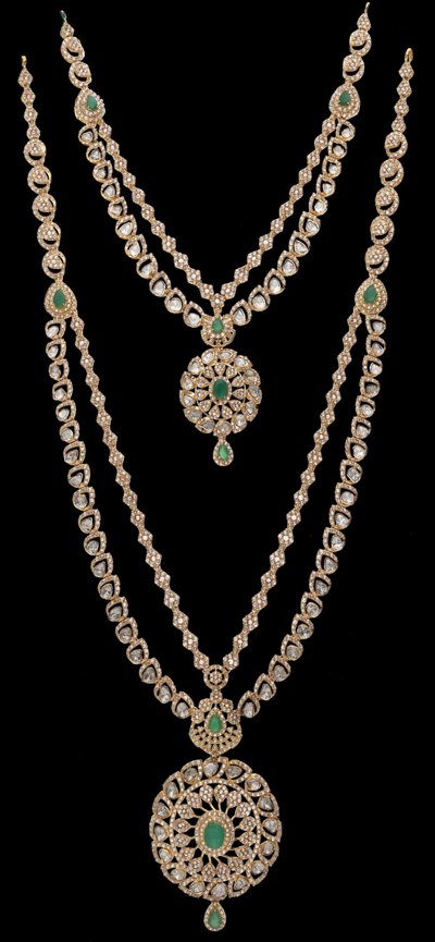 Uncut Diamond Polki & Chakri in 22KT gold by Shree Omkar Jewellers, design 3